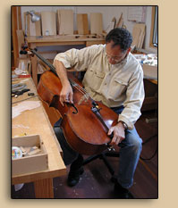 Adjusting sound post on 1828 Vuilluame cello